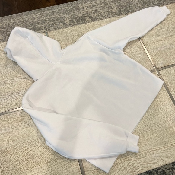 White Hoodie Crop Top - Picture 6 of 7